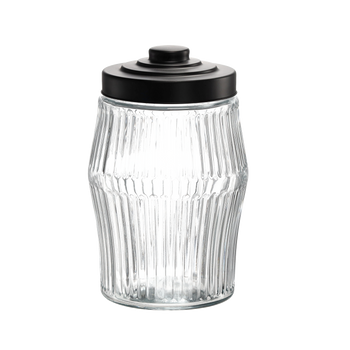 Borcan 2,8 L rotund cu dungi cu capac metalic *0512