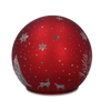SKLENENÁ GUĽA - ČERVENÁ S LED OZDOBAMI 12 x 11 CM balenie=4ks *1853