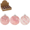 GLASS ORNAMENT - PINK DECORATED MIXED PATTERNS
