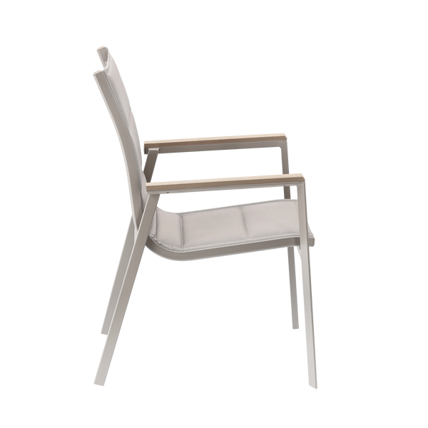 ALUMINIOWE KRZESŁO OGRODOWE POLYWOOD 64 x 55 x 91 CM BEŻOWE