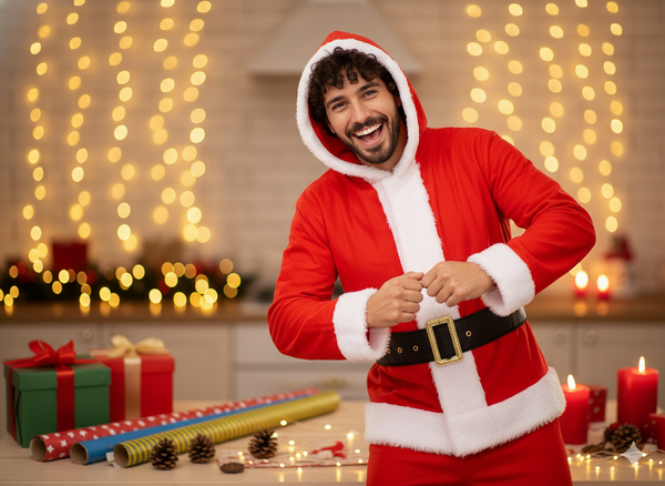 Costum de Moș Crăciun 1-pieței mărimea XL *6804