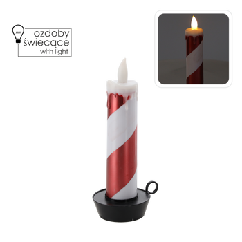 VÁNOČNÍ LED SVÍČKA 10 x 10 x 27,5 CM BÍLO-ČERVENÁ *7724
