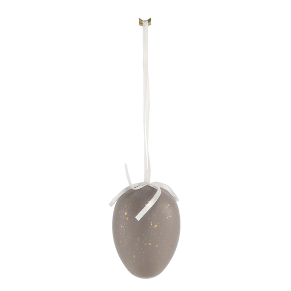 SADA 6 VEĽKONOČNÝCH VAJÍČOK 4 x 6 CM SO ZÁVESOM ŠEDO-ZLATÝM *8005