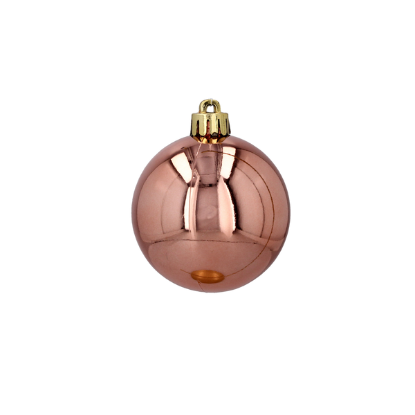 SET OF 10 BAUBLES 6 CM OLIVE/COPPER/GRAPHITE