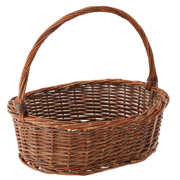 WIKLINOVÝ KOŠ 49 x 38 x 16/42 CM S RÚČKOU - HNEDÝ *8505