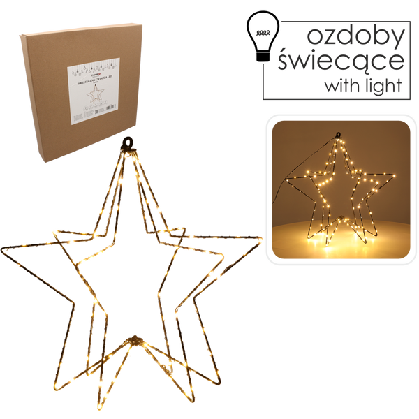 ORNAMENT FESTIV - STEA LED 40 CM 120 L ALB CALD PE BATERII *0320