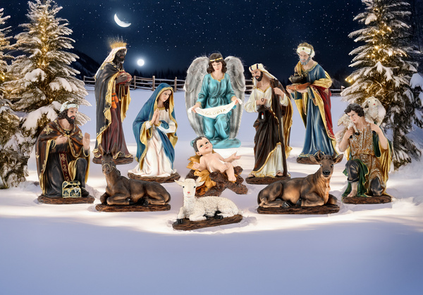 ZESTAW FIGUR BOŻONARODZ. 11 EL. do 110 CM polyresin *0480