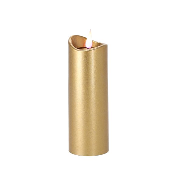 ŚWIECA LED 5CMX15CM Z BATERIAMI ZŁOTA RÓŻOWY PŁOMIEŃ*9655