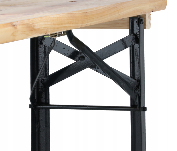 BEER TABLE SET - TABLE 220 x 50 x 77 cm + 2 BENCHES 220 x 25 x 47 cm - FOLDING *2829