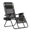 FOLDING GARDEN LOUNGER WITH STAND, POCKET, AND HEADREST