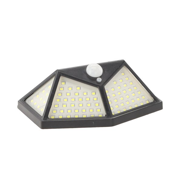 LAMPĂ SOLARĂ 13,5 x 5,5 x 9,7 CM APARAT DE PERETE CU SENZOR DE MIȘCARE 100 LED ALB RECE *6124