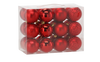 SET OF 24 BAUBLES 6 CM RED/GOLD/SILVER