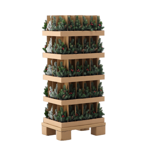 CHRISTMAS TREE 21 CM MIX DESIGNS disp=24pcs pallet=120pcs