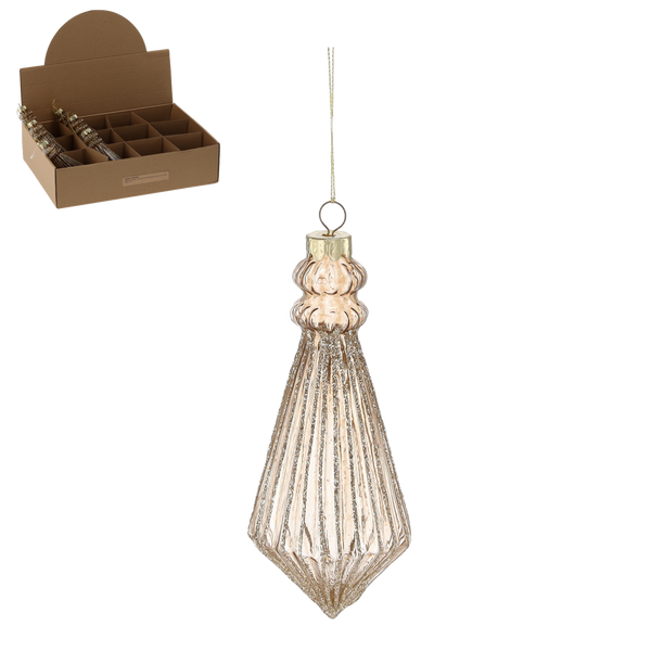 BOMBKA DIN sticlă - STIL "BAROC" 6.7 x 15.3 CM pachet=6buc *1686