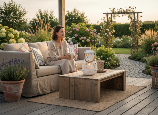 LAMPION 27 x 42 CM Z WKŁADEM SZKLANYM - BIAŁY