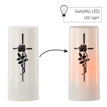 LED FLAME INSERT WITH CROSS 3974