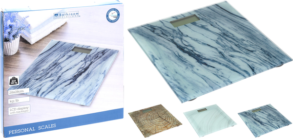 WAGA ŁAZIENKOWA ELEKTRONICZNA SZKLANA 28X28CM*8888