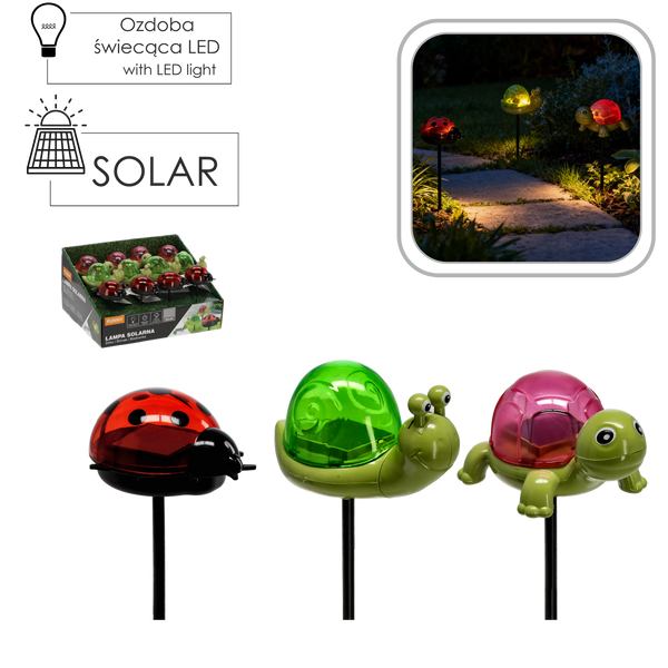 LAMPĂ SOLARĂ FUNNY BROAȘTĂ / MELC / GHIHIT CĂLDURIE ALBĂ disp=12buc *4351