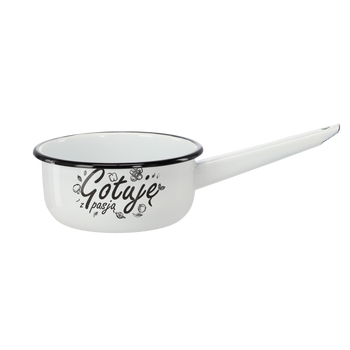 ENAMEL SAUCEPAN WITH HANDLE 1.5L 16CM CREAM COOKING WITH PASSION