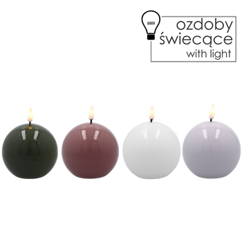 CANDLE DIN WAX LED - BOL 8,5 x 8,5 CM MIX CULOARE *9317