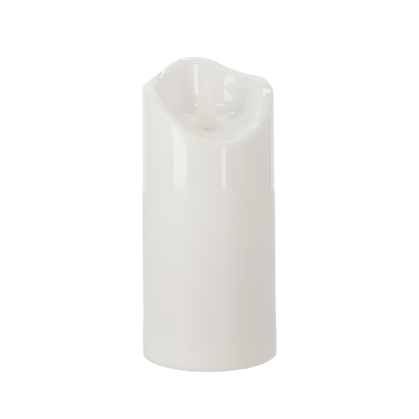 ŚWIECA LED RUCHOMY PŁOMIEŃ 7CMX15CM BIAŁA*7446