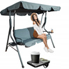 GARDEN SWING 170 X 110 X 153 CM ANTHRACITE WITHOUT ROOF WITH CUP HOLDERS
