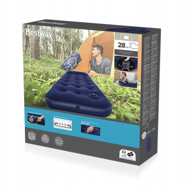 VZDUCHOVÝ MATRAC PRE JEDNU OSOBU S NOŽNOU PUMPOU 185 x 76 x 28 CM *8864