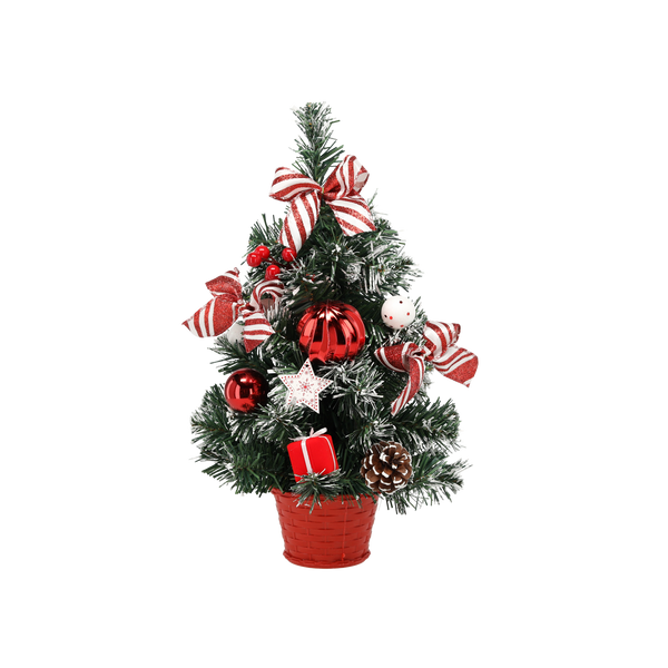 CHRISTMAS TREE 40 CM WHITE AND RED