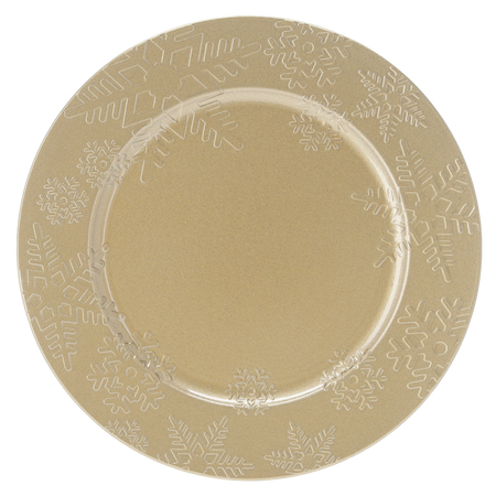 SUBPLATOU ROTUND 33 x 33 x 2 CM CU MODEL DE ZĂPADĂ ZLATĂ pachet=6 buc *8618
