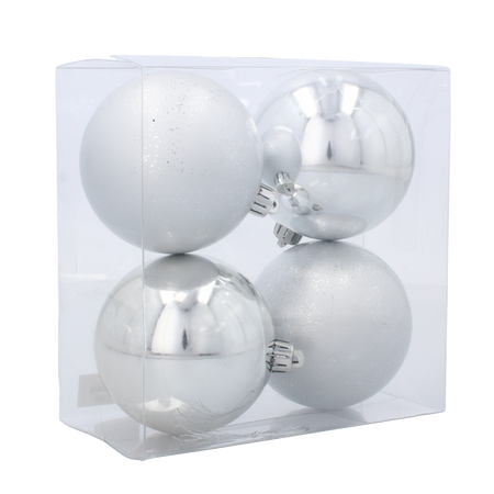 KPL. 4 BOMBEK 8 CM ČERVENÝ/ZLATO/SILVER *2907