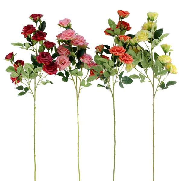 ARTIFICIAL FLOWER - 9 ROSES 65 CM MIX COLORS