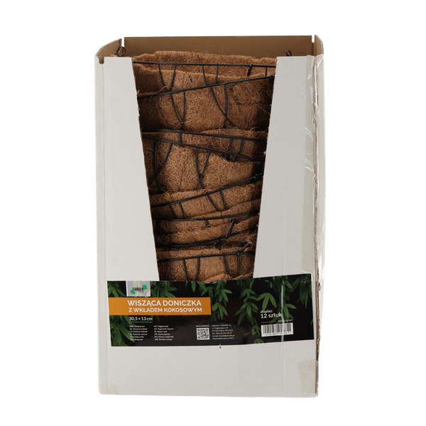 GHIVECHE PENDUL CU INSERT din FIBRA DE COCOS 30,5 x 15 CM *5547