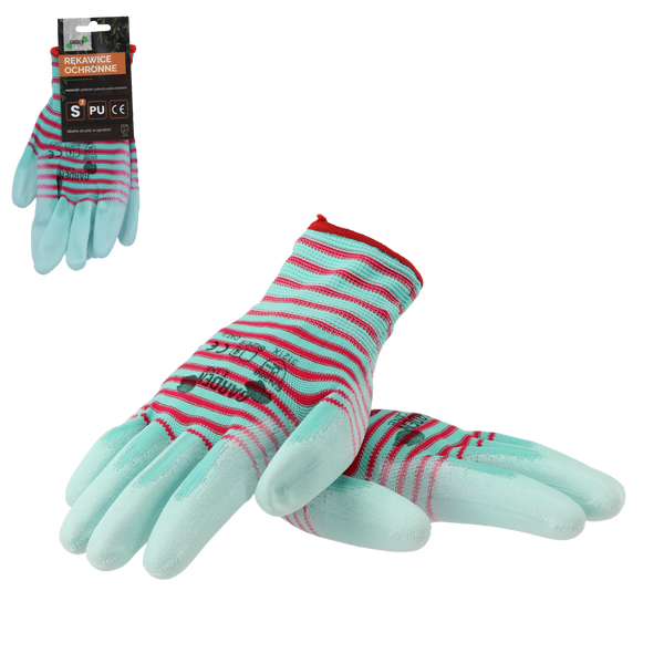 GARDEN GLOVES „7”,”zebra”pattern , polyester with polyurethane