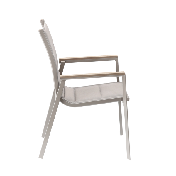 HLINÍKOVÉ ZÁHRADNÉ KRESLO POLYWOOD 64 x 55 x 91 CM BEŽOVÉ *9484