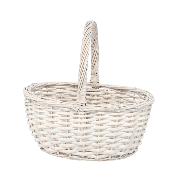 VIDLÁKOVÝ KOŠ 37 x 29 x 17 CM S RUKOJETÍ - BÍLÝ *9456