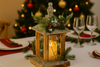 CHRISTMAS WOODEN LED LANTERN WITH CANDLE 18 x 18 x 38 CM