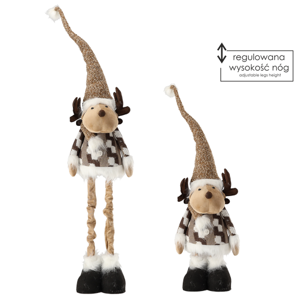 HOLIDAY REINDEER WITH ADJUSTABLE LEGS 90 - 138 CM BEIGE