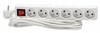 EXTENSION CORD POWER STRIP WITH SWITCH 6 SOCKETS 5 M WHITE