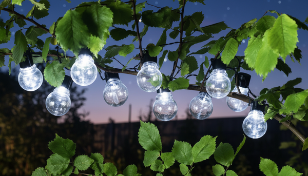 LED GRĂDINĂ SOLARĂ GARNDATĂ LUNGIME 2 + 1,8 M LUCA 10 LED ALB RECE *3590