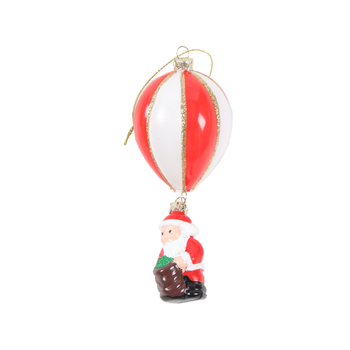 CHRISTMAS TREE ORNAMENT - BALLOON WITH SANTA 6 CM pack=12 pcs