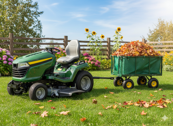 WÓZEK OGRODOWY DWUFUNKCYJNY XL - ZIELONY Z PLANDEKĄ