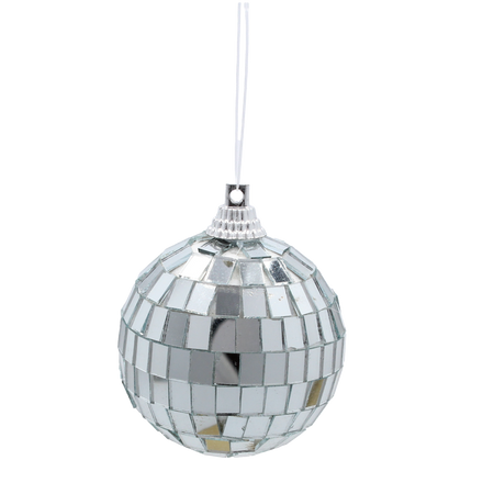 SET OF 6 MIRROR DECO BALLS SILVER 5 CM