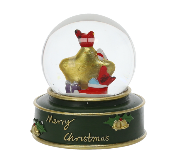 CHRISTMAS SNOW GLOBE - SANTA/STAR/REINDEER