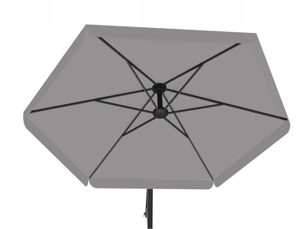 ZAHRADNÍ PARASOL 3 M ŠEDÝ "BANÁN" S OBALOM *5316