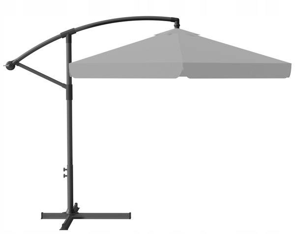 GARDEN UMBRELLA 3 M GREY "BANANA" WITH COVER *5316