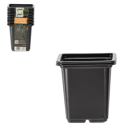 KPL. 12 GHIVECE DIN PLASTIC 7 x 7 x 8 CM *3289