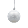 SET OF 6 CHRISTMAS BAUBLES SILVER 7 CM