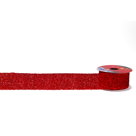 FÂȘIE DECORATIVĂ DE SĂRBĂTOARE 3,8 CM x 2,7 M MIX DE CULORI ROȘU/ AURII/ ARGINTII ambalaj=24buc *9768
