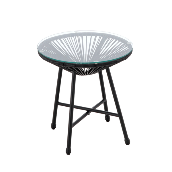 ZESTAW MEBLI OGRODOWYCH (2 KRZESŁA, STOLIK) - CZARNY *3439