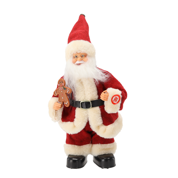 SANTA CLAUS WITH GINGERBREAD - DANCING + SINGING 30 CM